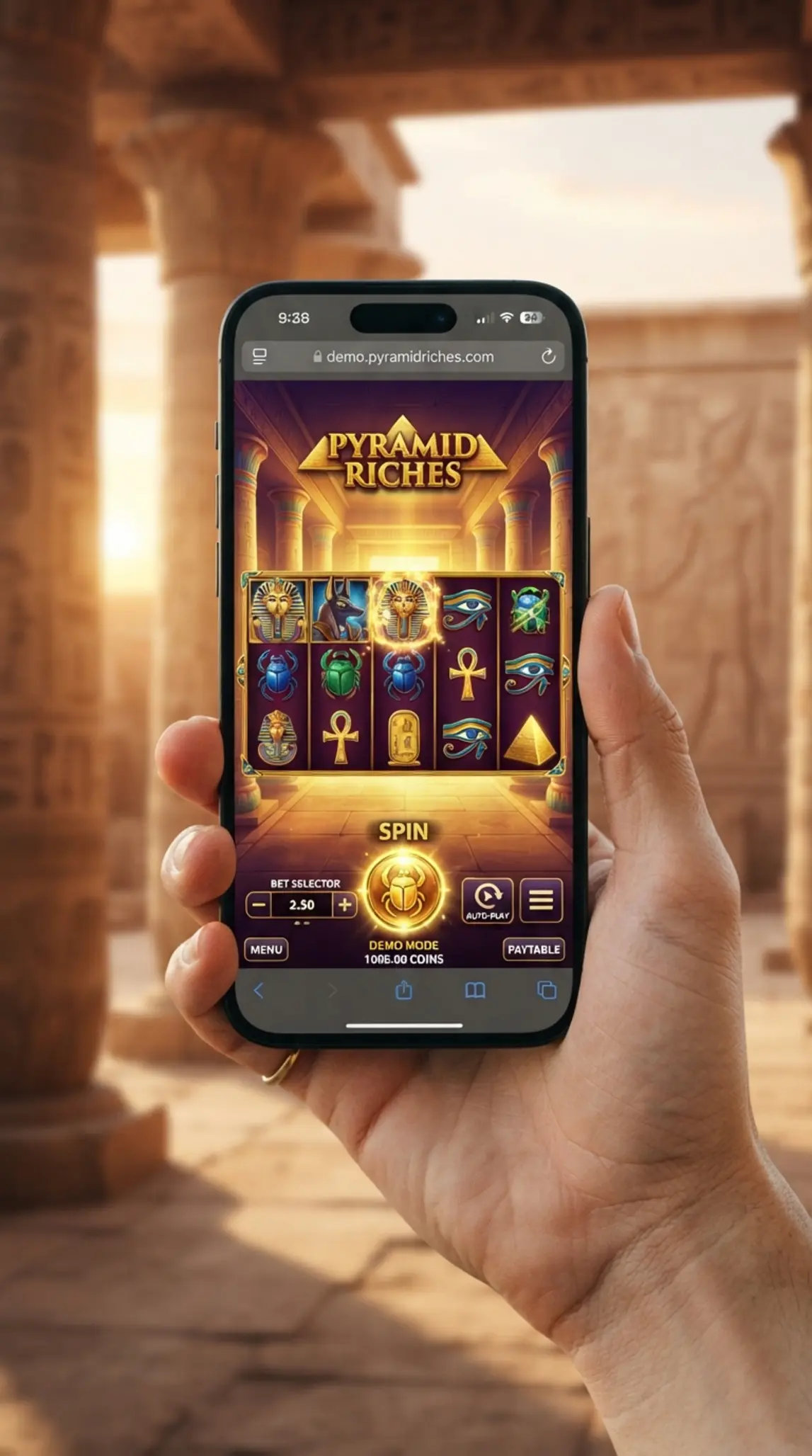 Book of Ra Magic demo na ekranie smartfona