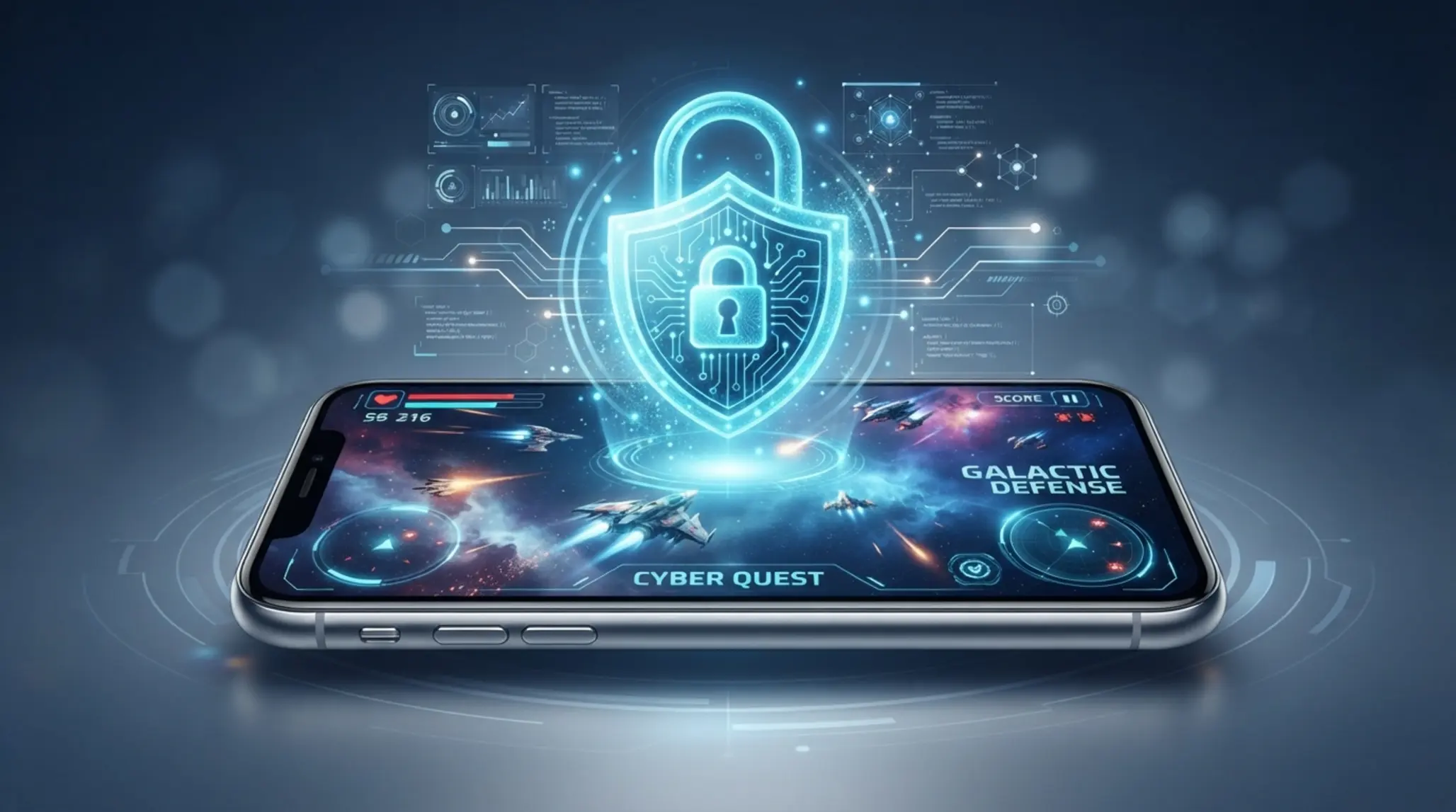 Smartfon z ikoną kłódki symbolizującą bezpieczeństwo