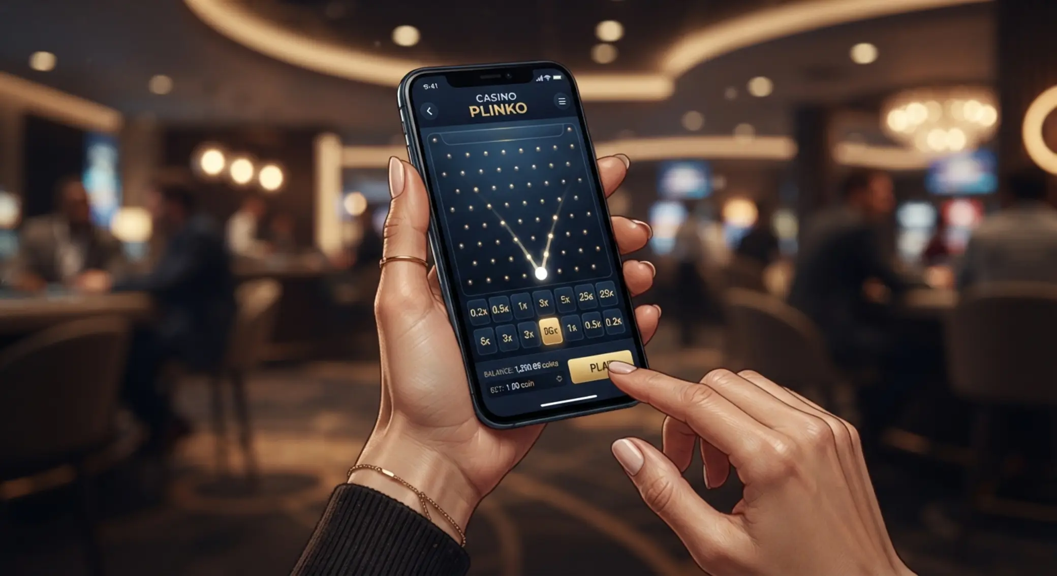 Gra Plinko uruchomiona na smartfonie