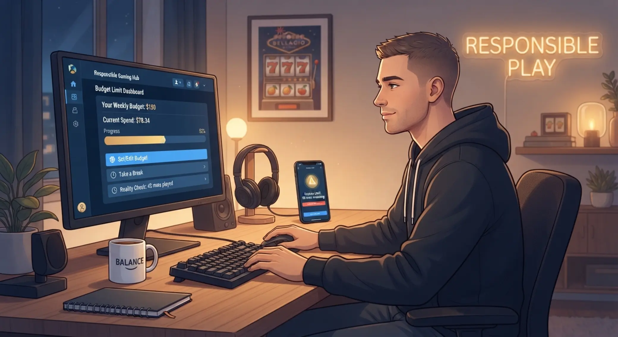 Gracz ustawia limit budżetu podczas gry online