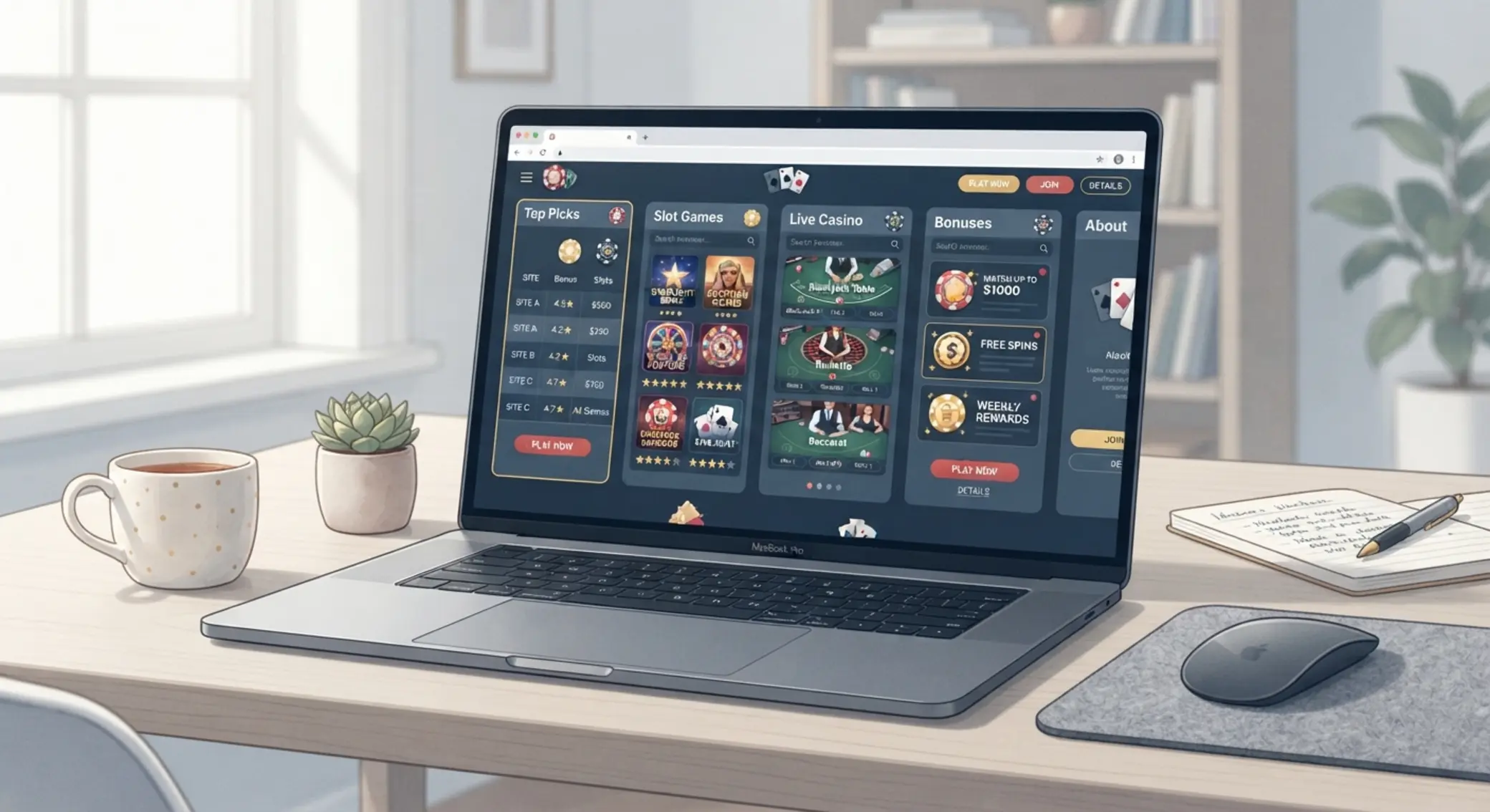 Przegląd stron hazardowych online Laptop z porównaniem różnych stron hazardowych